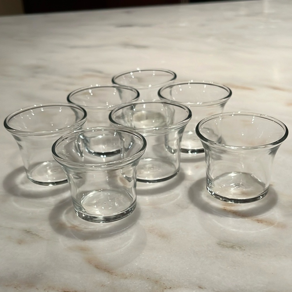 7 Clear Glass Votive Candle Holder Set